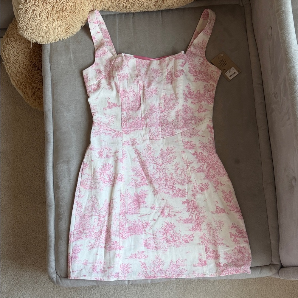 Pitaya Pink and White Mini Dress